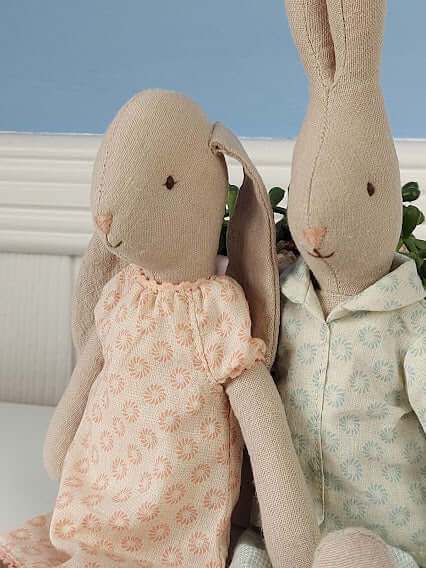 Maileg, Rabbit Size 1 in Blue Pyjamas