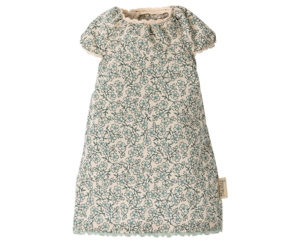 Maileg, Bunny Size 2 in Blue Floral Nightgown
