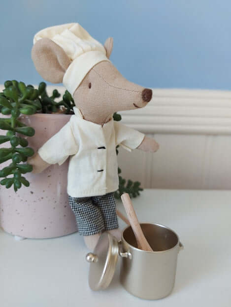 Maileg, Chef Mouse w. Soup Pot and Spoon **MOUSE of the MONTH**