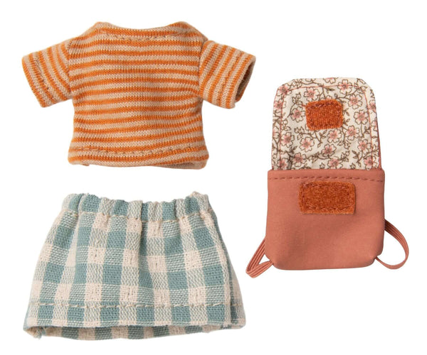 Maileg, Tricycle Mouse, Big Sister w Bag (Old Rose)