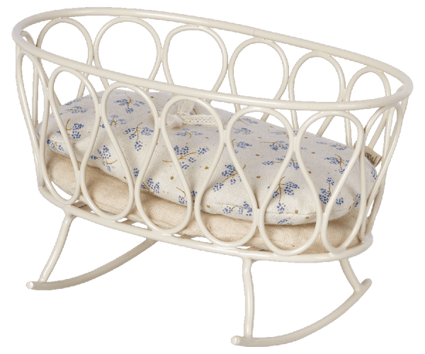 Maileg, Cradle w. Sleeping Bag, MY (Blue Floral)