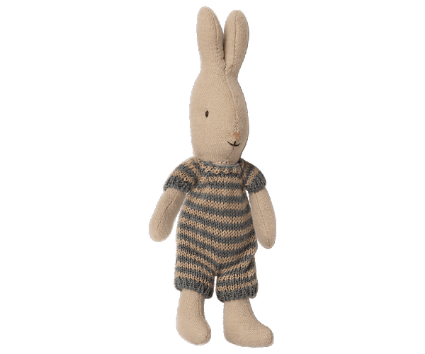 Maileg, Micro Rabbit in Knitted Outfit (Dark Blue)