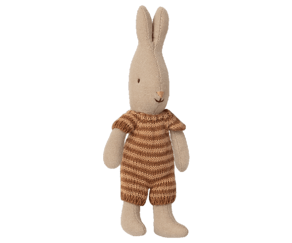 Maileg, Micro Rabbit in Knitted Outfit (Brown)