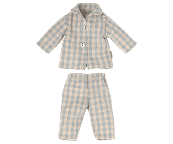 Maileg, Blue Checked Pyjamas (Size 2)