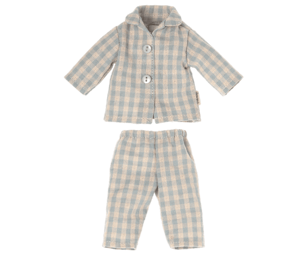 Maileg, Blue Checked Pyjamas (Size 2)