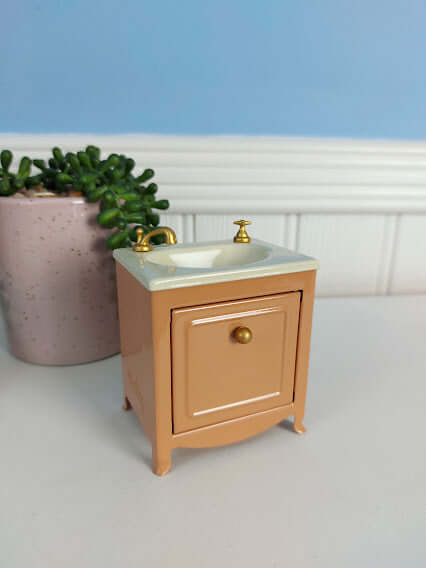 Maileg, Sink Dresser w. Mirror, Mouse - Dark Powder