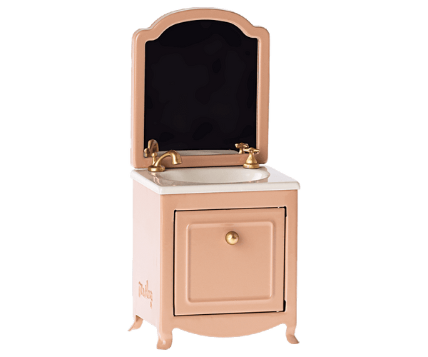 Maileg, Sink Dresser w. Mirror, Mouse - Dark Powder