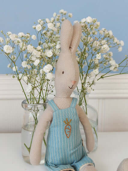 Maileg, Size 2 Rabbit in Carrot Overalls