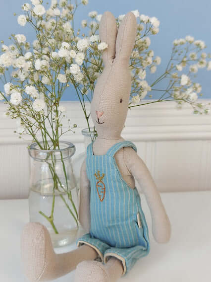 Maileg, Size 2 Rabbit in Carrot Overalls