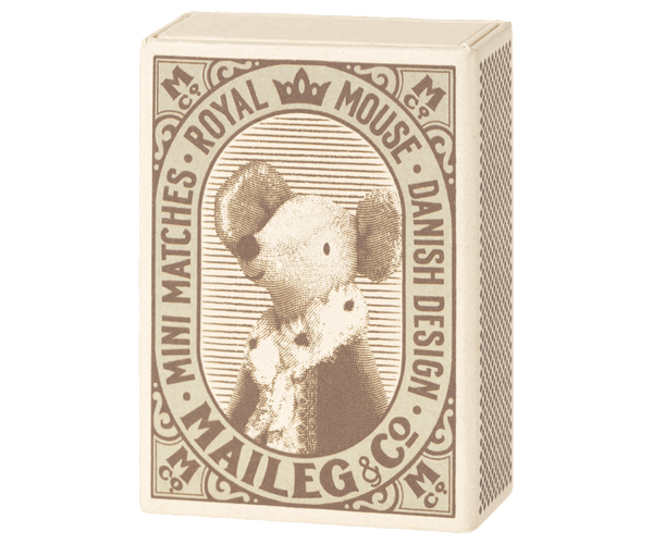 Maileg, Sleepy/Wakey Baby Mouse in Matchbox - Blue