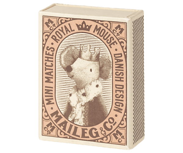 Maileg, Sleepy/wakey Baby Mouse in Matchbox - Rose