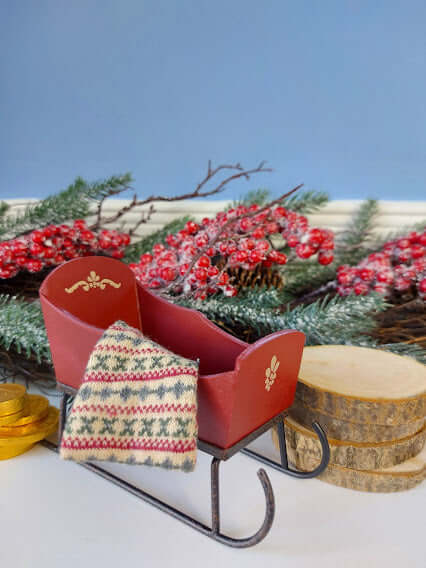 Maileg, Sleigh, Mouse - Red