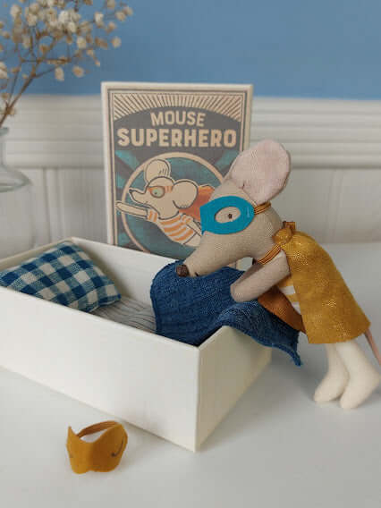 Maileg, Super Hero Mouse, Little Brother in Matchbox