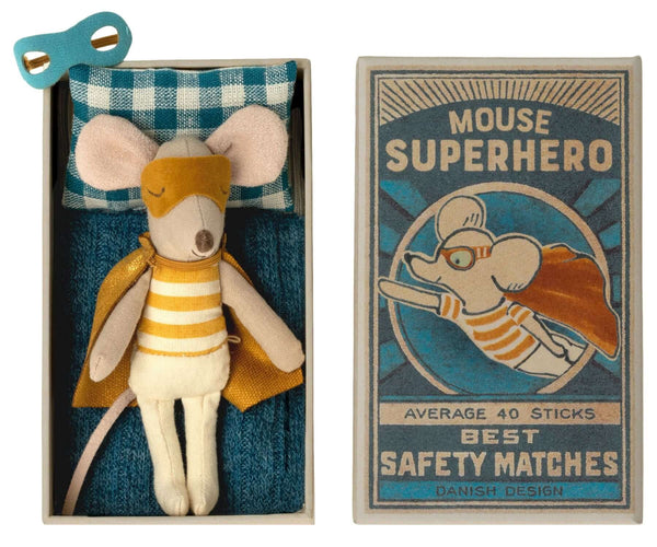 Maileg, Super Hero Mouse, Little Brother in Matchbox