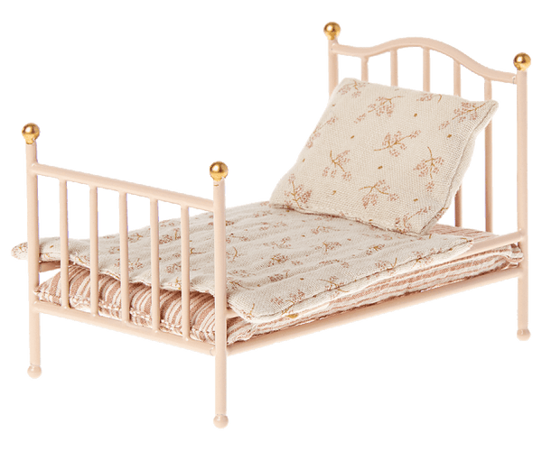 Maileg, Vintage bed, Mouse - Rose