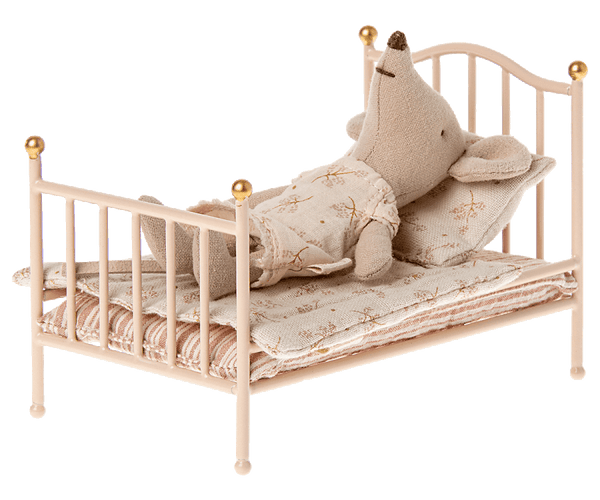 Maileg, Vintage bed, Mouse - Rose