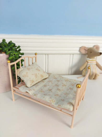 Maileg, Vintage bed, Mouse - Rose