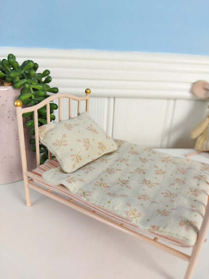 Maileg, Vintage bed, Mouse - Rose